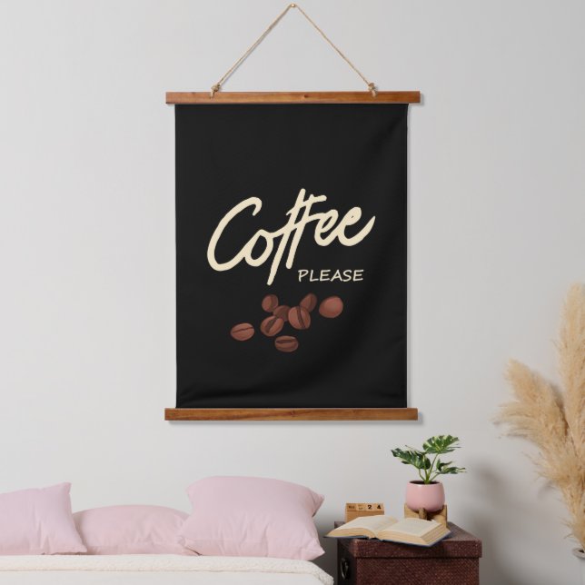 Tapisserie Suspendue Café S'il Vous Plaît Amateur de Café (Chambre à coucher)