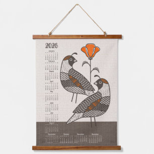 Tapisserie Suspendue Caille et Pavot Calendrier 2026 ©studioxtine