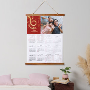 Tapisserie Suspendue Calendrier du Nouvel An chinois 2025 du serpent