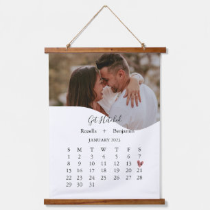 Tapisserie Suspendue Calendrier Mois Photo Couple Anniversaire Mariage
