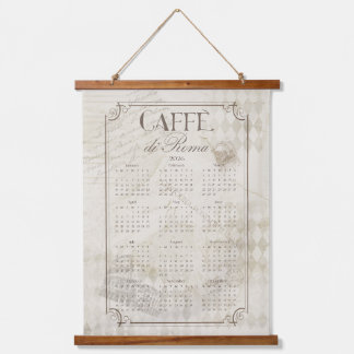 Tapisserie Suspendue Calendrier mural artistique Caffe Roma 2026