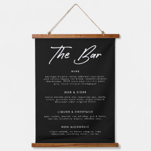 Tapisserie Suspendue Calligraphie Noire moderne Boissons Bar Mariage Me