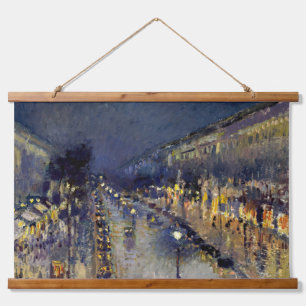 Tapisserie Suspendue Camille Pissarro - Boulevard Montmartre la nuit