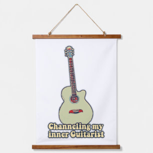 Tapisserie Suspendue Canalisation de ma guitariste interne. Guitare amu