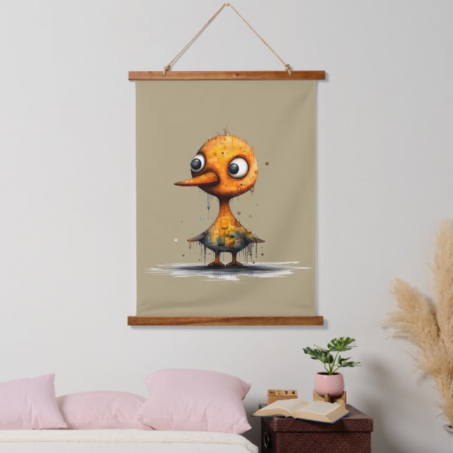 Tapisserie Suspendue Canard Abstrait en colère jaune (Chambre à coucher)