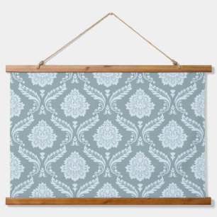 Tapisserie Suspendue Canard Motif Damassé Rococo Œuf Bleu+Turquoise
