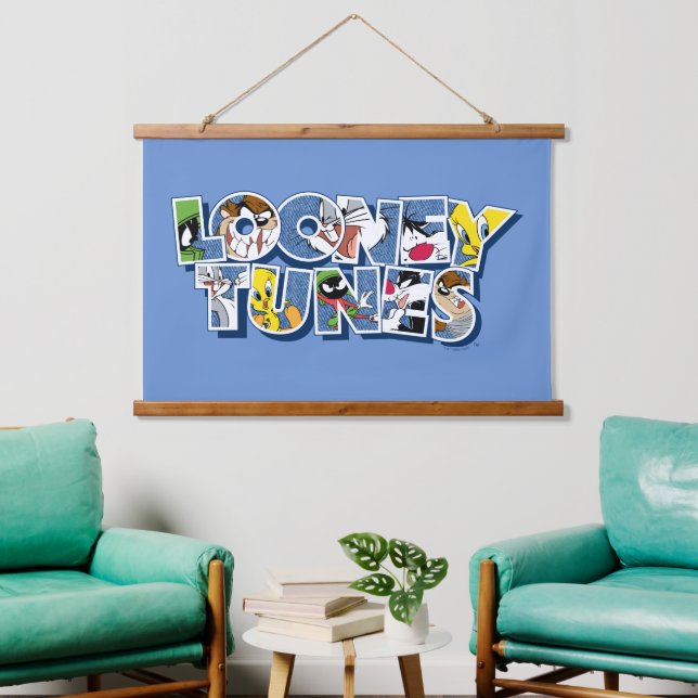 Tapisserie Suspendue Caractères LOONEY TUNES™ en lettres (Salon)