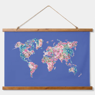 Tapisserie Suspendue Carte Floral World