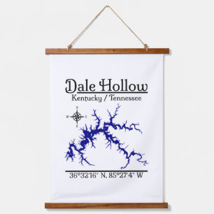Tapisserie Suspendue Carte nautique du lac Dale Hollow Kentucky Tenness