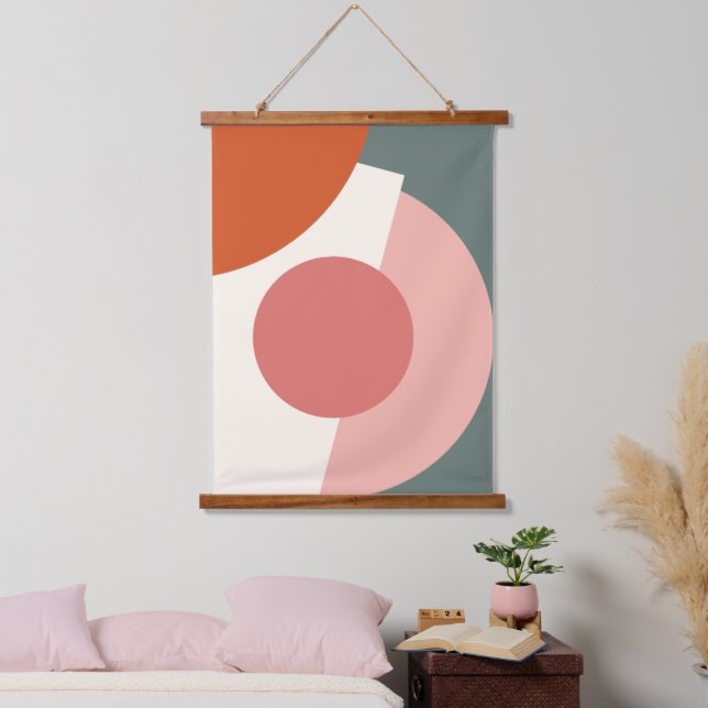 Tapisserie Suspendue Cercles géométriques Abstraits chic Motif d'art mo (Chambre à coucher)