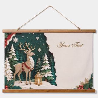 Tapisserie Suspendue Cerf de Noël Forest Frame