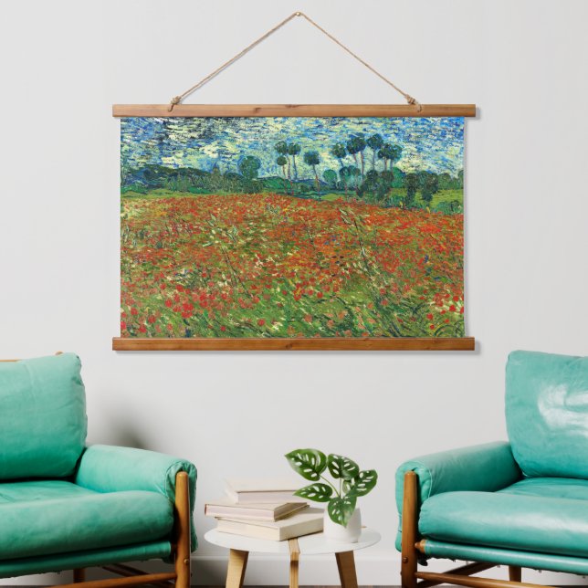 Tapisserie Suspendue Champ de pavot par Vincent Van Gogh (Salon)