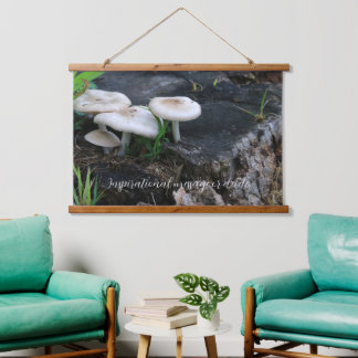 Tapisserie Suspendue Champignons sereins sur moût d'érable en forêt