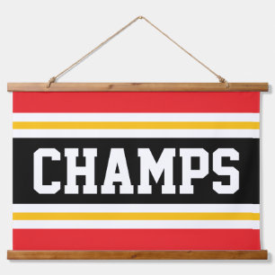 Tapisserie Suspendue CHAMPS amusant Rouge clair Noir Jaune Blancs