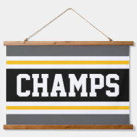 CHAMPS gris noir jaune blanc rayures de course