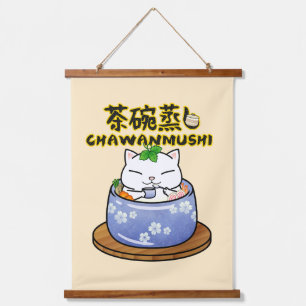 Tapisserie Suspendue Chat Chawanmushi japonais