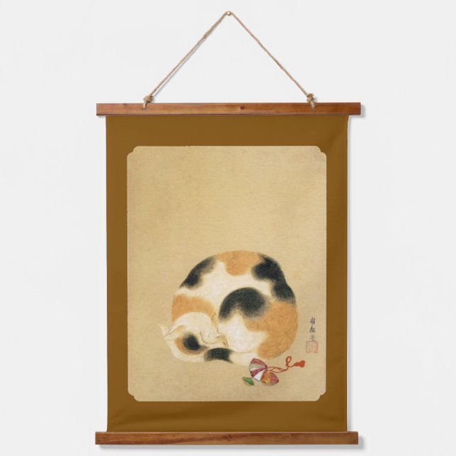 Tapisserie Suspendue Chat japonais Calico, Hanabusa Itchō (Recto)