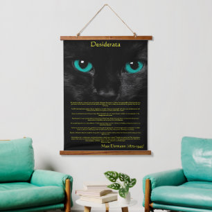 Tapisserie Suspendue Chat noir avec oeil vert vous regardant Desiderata