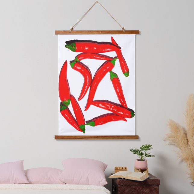 Tapisserie Suspendue Chaud Chaud Rouge Vert Chili Yummy Peppers Pepper (Chambre à coucher)
