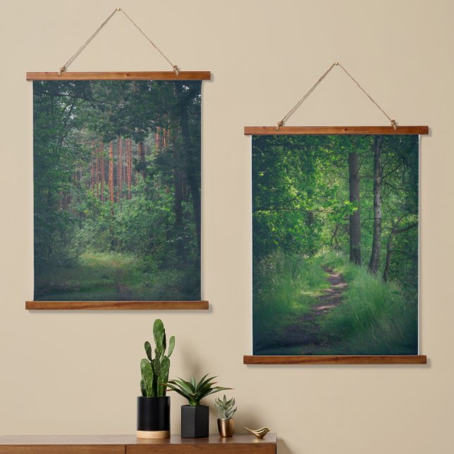 Tapisserie Suspendue Chemin forestier d'été (Asymétrique)