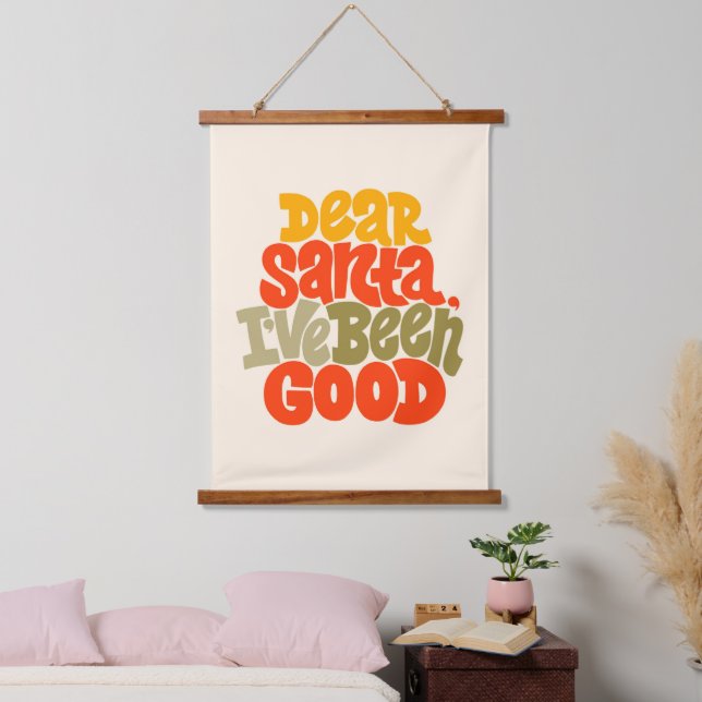 Tapisserie Suspendue Cher Père Noël, j'ai été bon design (Chambre à coucher)