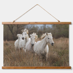 Tapisserie Suspendue Chevaux de Camargue en course