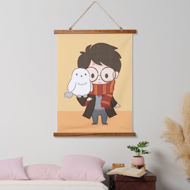 Tapisserie Suspendue Chibi HARRY POTTER™ & Hedwig (Chambre à coucher)