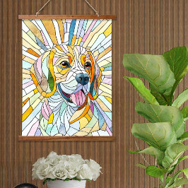Tapisserie Suspendue Chien beagle - Art Mosaïque coloré