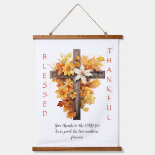 Tapisserie Suspendue Christian Automne Floral Cross Thanksgiving