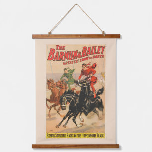 Tapisserie Suspendue Cirque Avec Des Hommes À Cheval.
