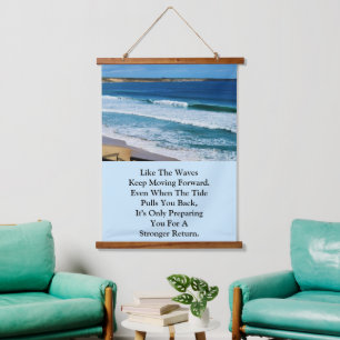 Tapisserie Suspendue Citation De Motivation De Plage : Comme Les Vagues