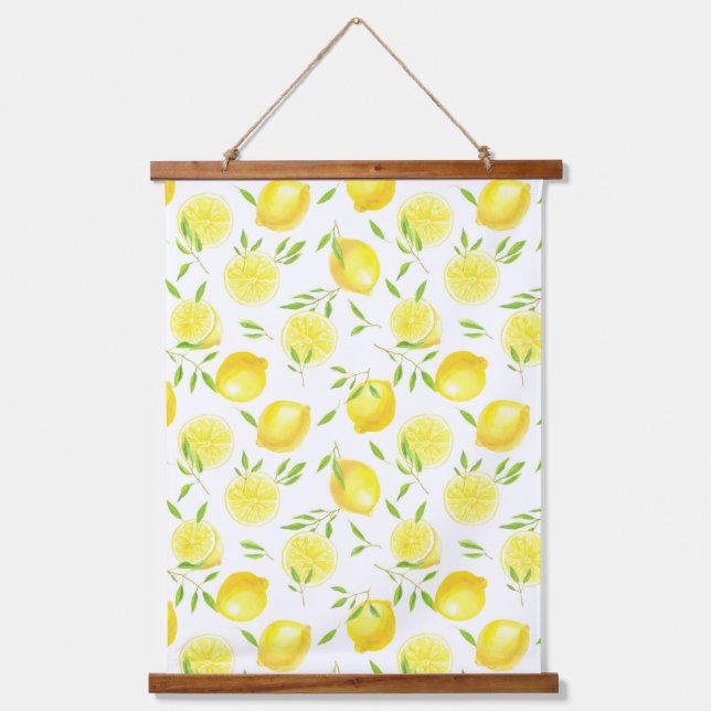 Tapisserie Suspendue Citrons et feuilles (Recto)