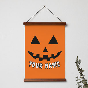 Tapisserie Suspendue Citrouille orange personnalisée Halloween Votre no