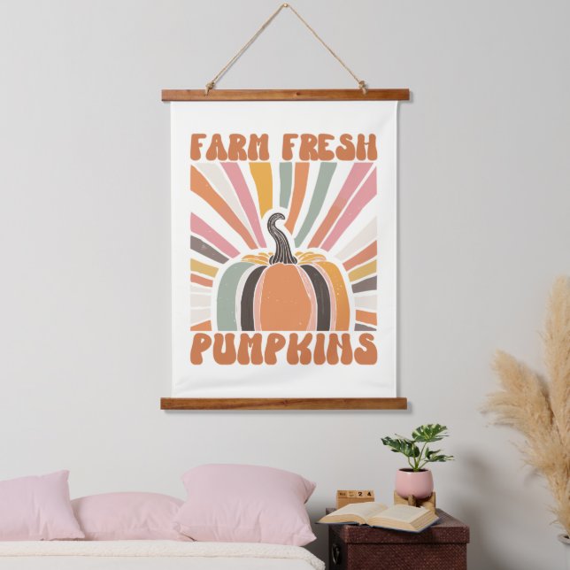 Tapisserie Suspendue Citrouilles frais de la ferme rétro (Chambre à coucher)