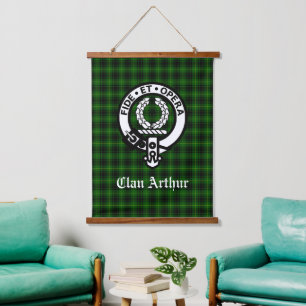 Tapisserie Suspendue Clan Arthur Crest Badge & Tartan