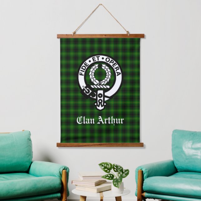Tapisserie Suspendue Clan Arthur Crest Badge & Tartan (Salon)