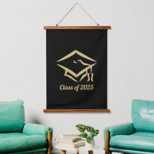 Tapisserie Suspendue Classe de graduation de 2025 BLKVMG Personnaliser