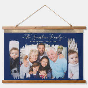 Tapisserie Suspendue Classy Modern Navy Blue Gold Ajouter votre famille