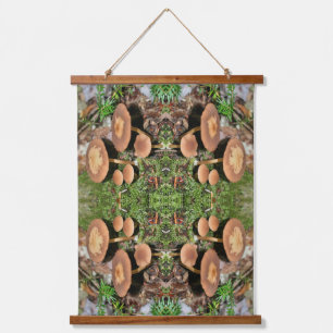 Tapisserie Suspendue Cluster de champignons Brown sauvages Abstrait