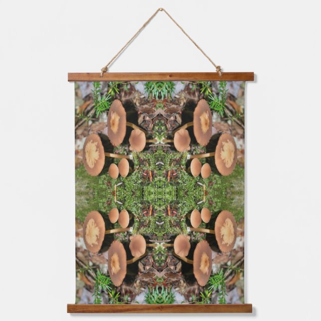 Tapisserie Suspendue Cluster de champignons Brown sauvages Abstrait (Recto)