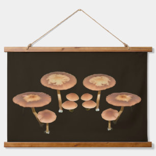 Tapisserie Suspendue Cluster de champignons Brown sauvages en miroir