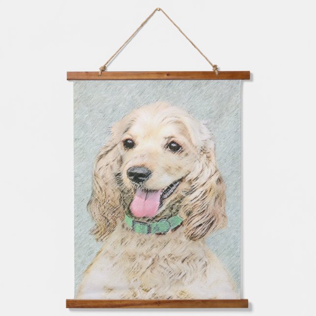 Tapisserie Suspendue Cocker Spaniel Buff Peinture - Art Chien original (Recto)