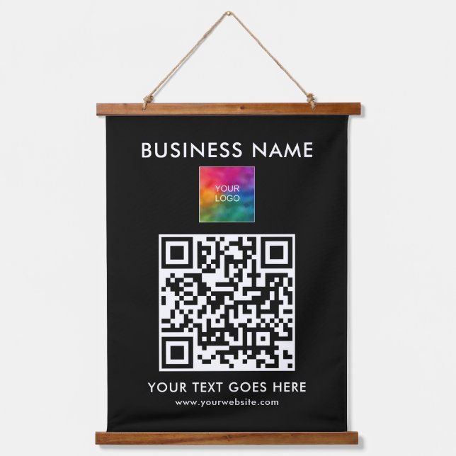 Tapisserie Suspendue Code QR du logo de l'entreprise personnalisable (Recto)