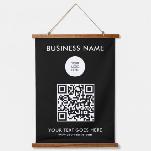 Tapisserie Suspendue Code QR personnalisé Modèle de texte du logo de l'