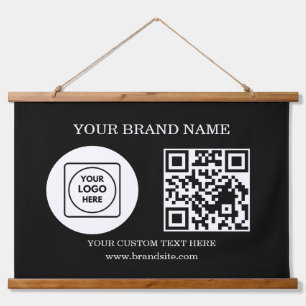 Tapisserie Suspendue Code QR Texte Logo Personnalisé Affichage Suspendu