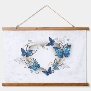 Tapisserie Suspendue Coeur bijoux avec papillons Morpho