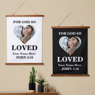 Tapisserie Suspendue Coeur personnalisé Bible Verse John Christian phot