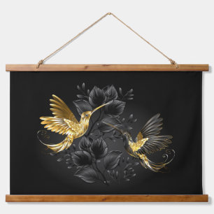 Tapisserie Suspendue Colibri noir et or