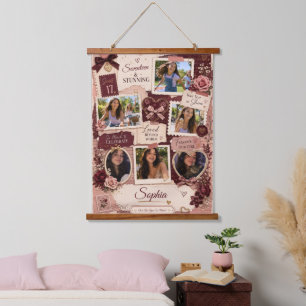 Tapisserie Suspendue Collage de naissance personnalisé pour adolescente