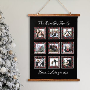 Tapisserie Suspendue Collage photo de famille moderne rustique